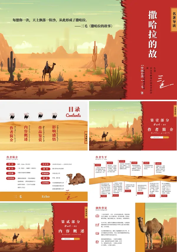 撒哈拉的故事读书分享ppt课件