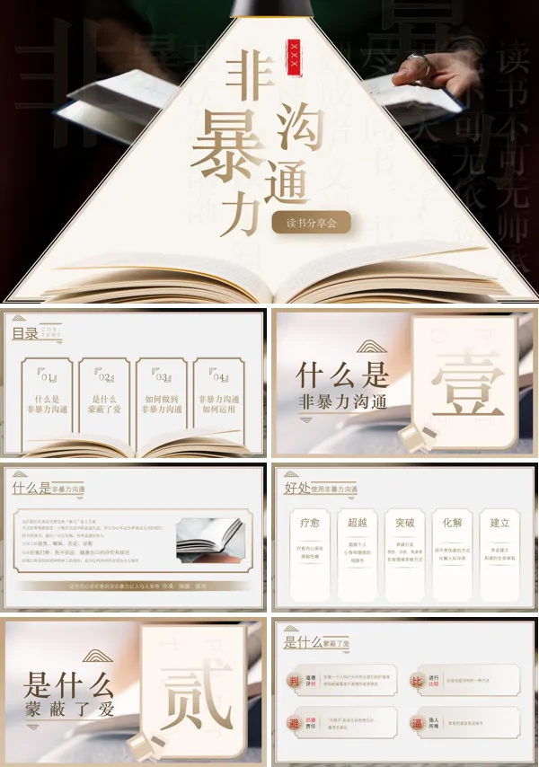 读书分享好书推荐非暴力沟通读后感PPT课件