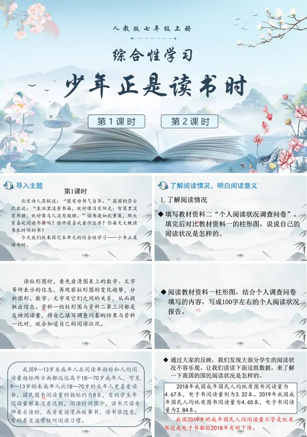 综合性学习少年正是读书时语文七年级上册PPT课件含教案