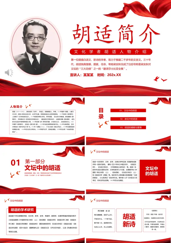 胡适简介PPT课件含讲稿