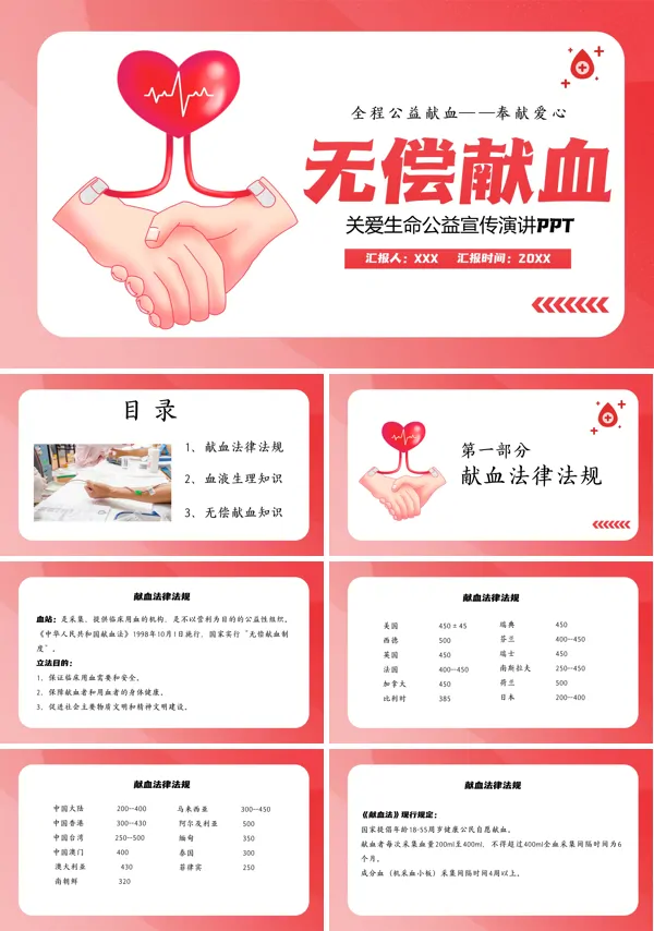无偿献血宣传主题PPT