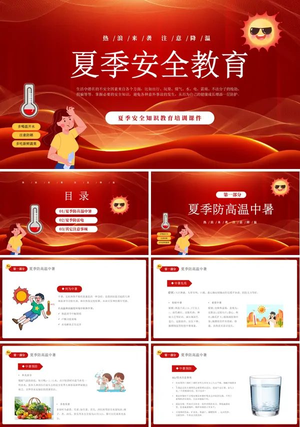 夏季安全知识教育培训PPT