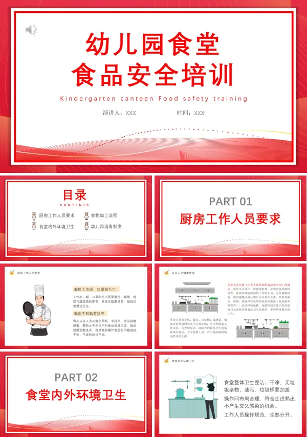 幼儿园食堂食品安全培训内容PPT