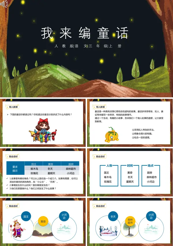 三年级上册语文课文《我来编童话》的PPT模板