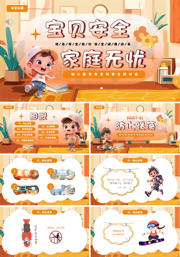 幼儿园儿童居家安全教育PPT课件