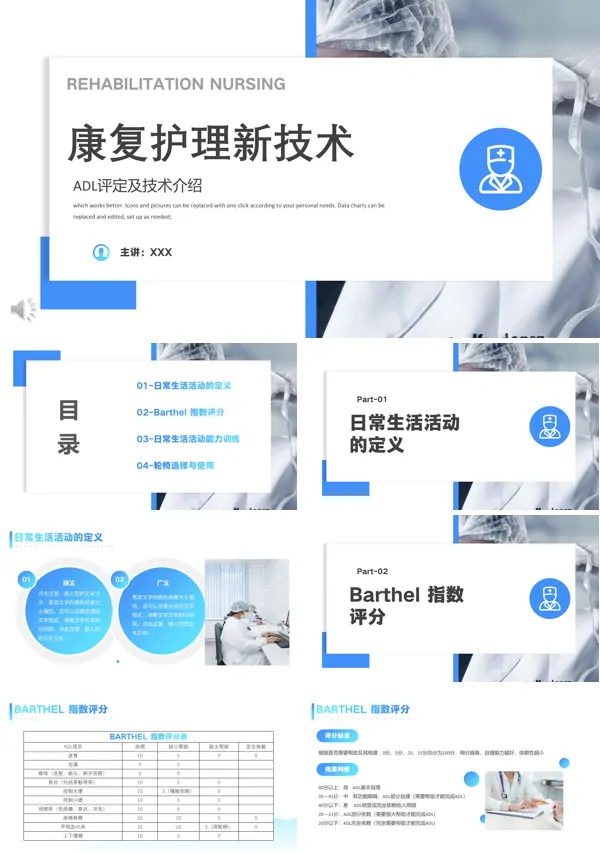 ADL评定及技术介绍康复护理新技术PPT下载课件
