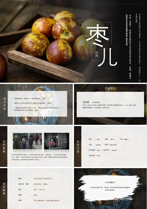 语文人教版九年级下册《枣儿》PPT教学课件