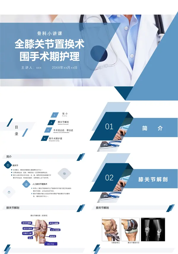 全膝关节置换术围手术期护理PPT模板