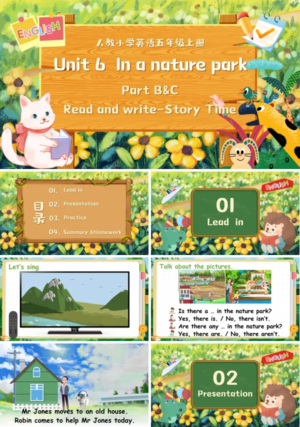 人教五年级英语上册Unit6第6课时Part B & C Read and write - Story timePPT课件含教案