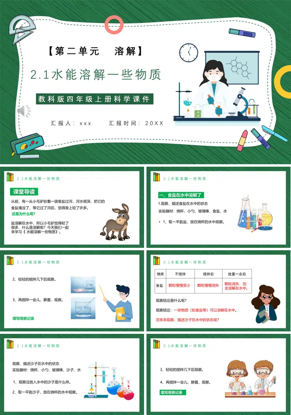 水能溶解一些物质课件PPT模板