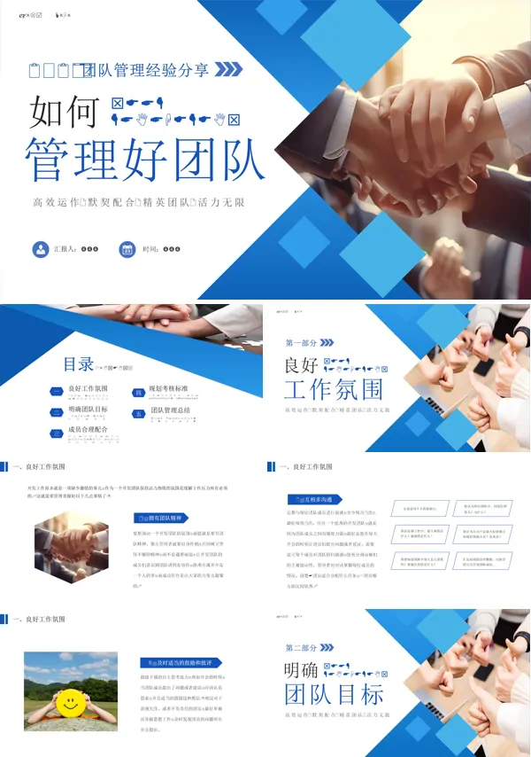 企业团队管理经验分享课件PPT模板
