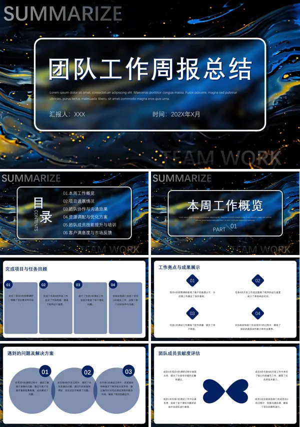 部门周报周会总结汇报PPT模板