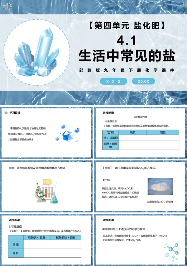 九年级下册化学课题一生活中常见的盐PPT课件