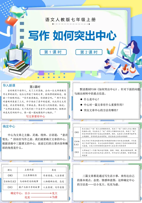 写作如何突出中心语文七年级上册PPT课件含教案