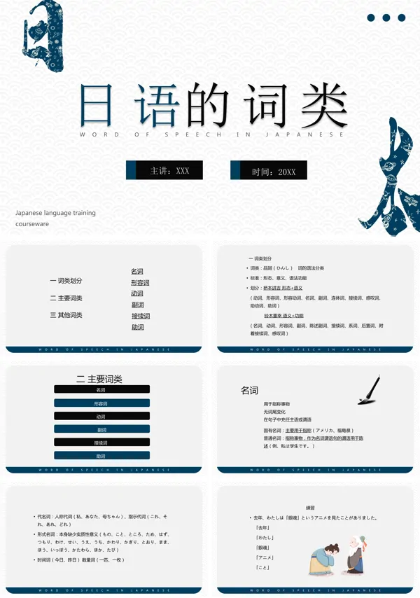 日语的词类的PPT课件