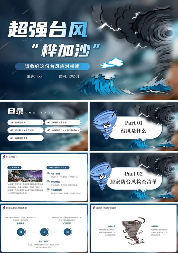 超强台风桦加沙台风应对指南PPT课件模板含讲稿