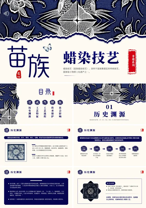 非遗系列之苗族蜡染PPT课件