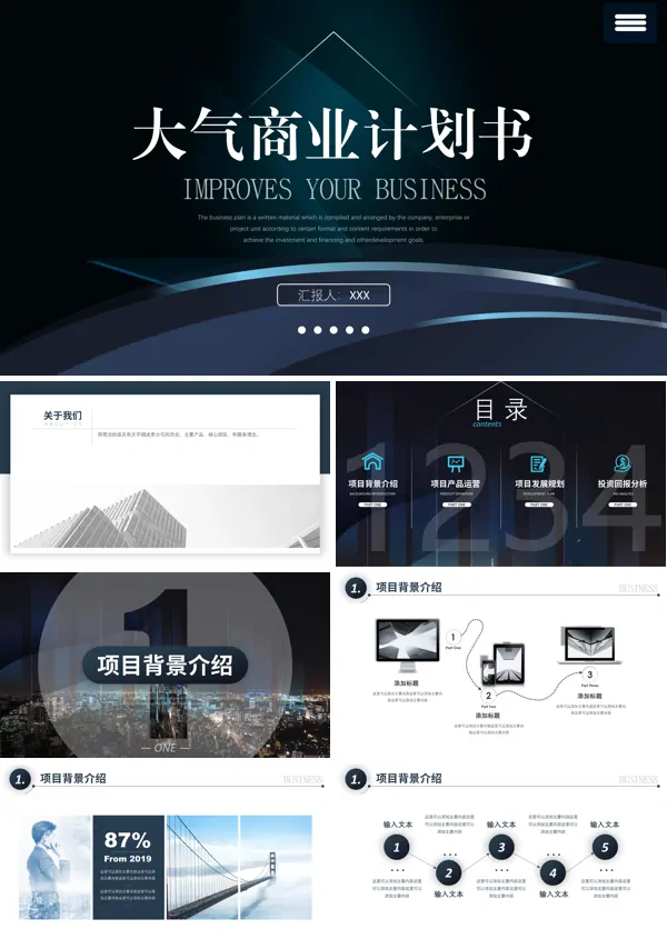 商业计划书ppt模板范文