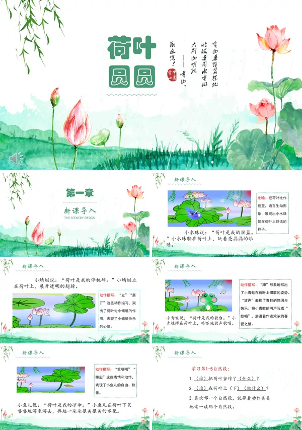 荷叶圆圆ppt课件免费下载