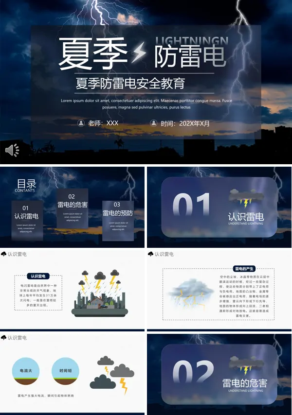 夏季预防雷电的安全措施PPT