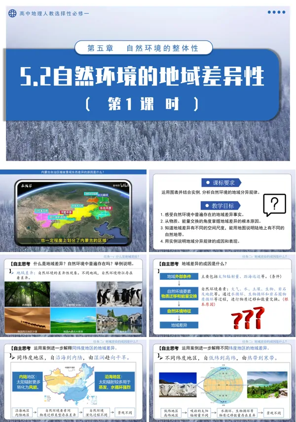 高中地理人教选择性必修一5.2自然环境的地域差异性(第1课时)PPT课件含教案