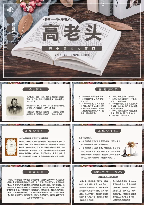 高中名著导读高老头PPT课件