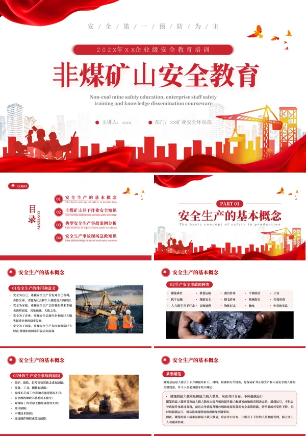非煤矿山安全教育企业员工培训PPT
