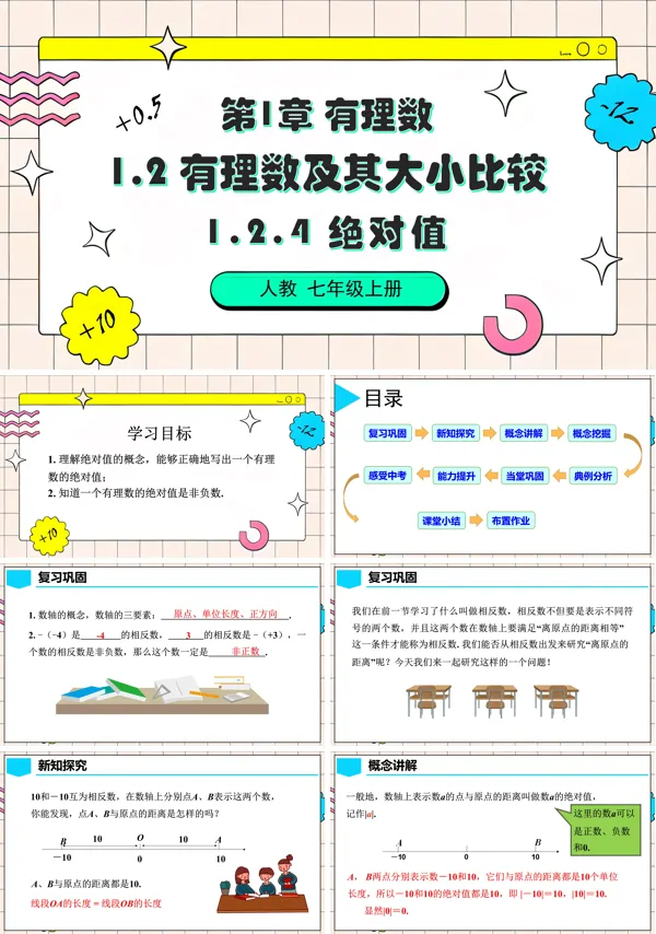 人教七年级数学上册1.2.4 绝对值PPT课件含教案