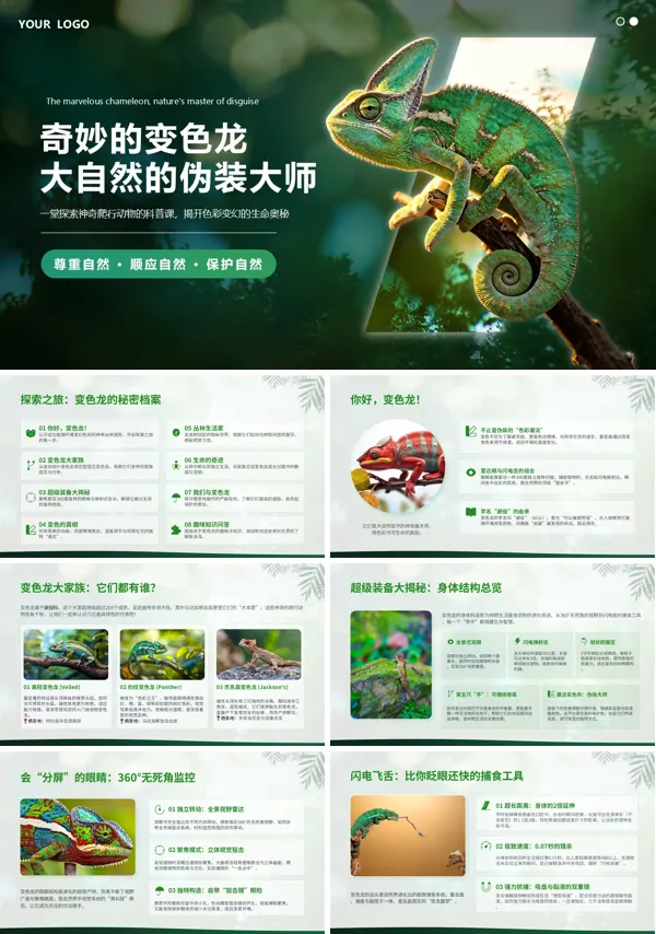 神奇的变色龙课件PPT模板含讲稿