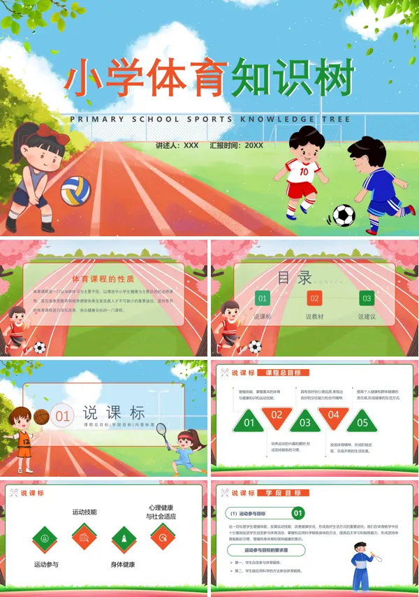 小学体育教育教学知识树梳理说课PPT课件免费下载