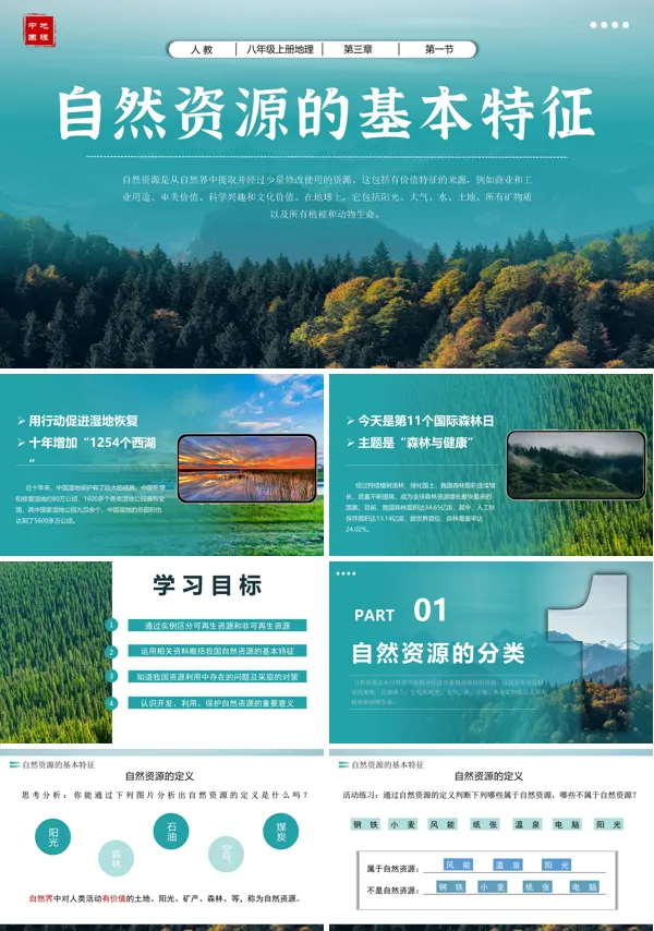八年级地理上册人教3.1自然资源的基本特征PPT课件含教案