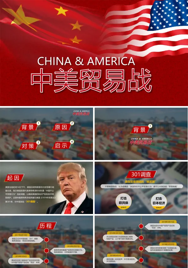 关于中美贸易战的ppt