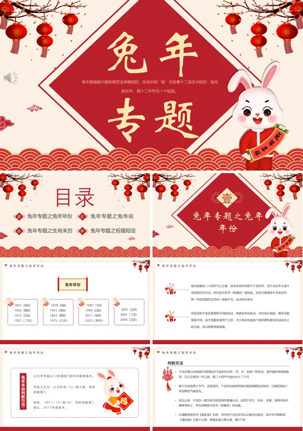 兔年介绍PPT课件模板