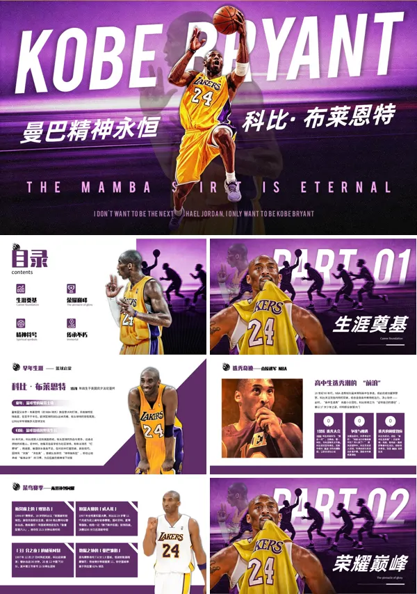 NBA球星科比介绍PPT课件含讲稿