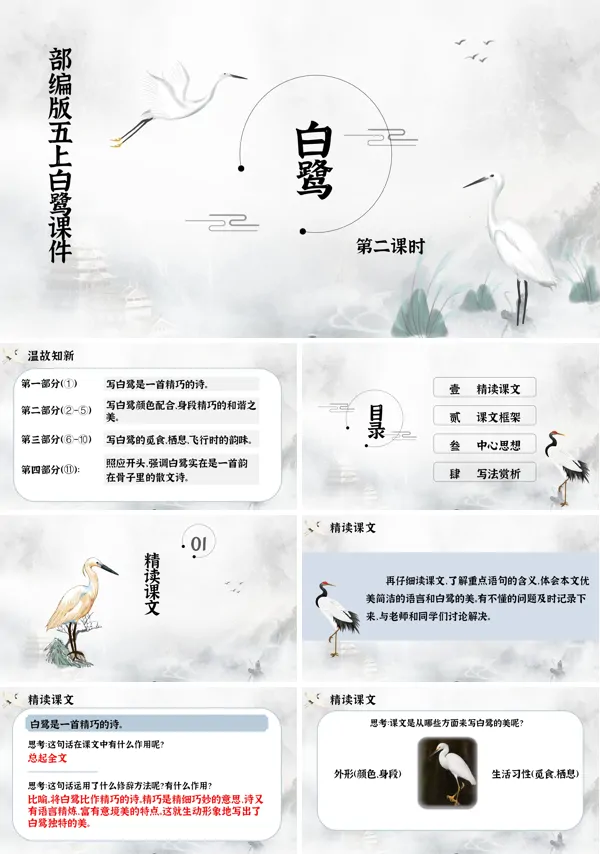 五年级上册白鹭课件第二课时ppt