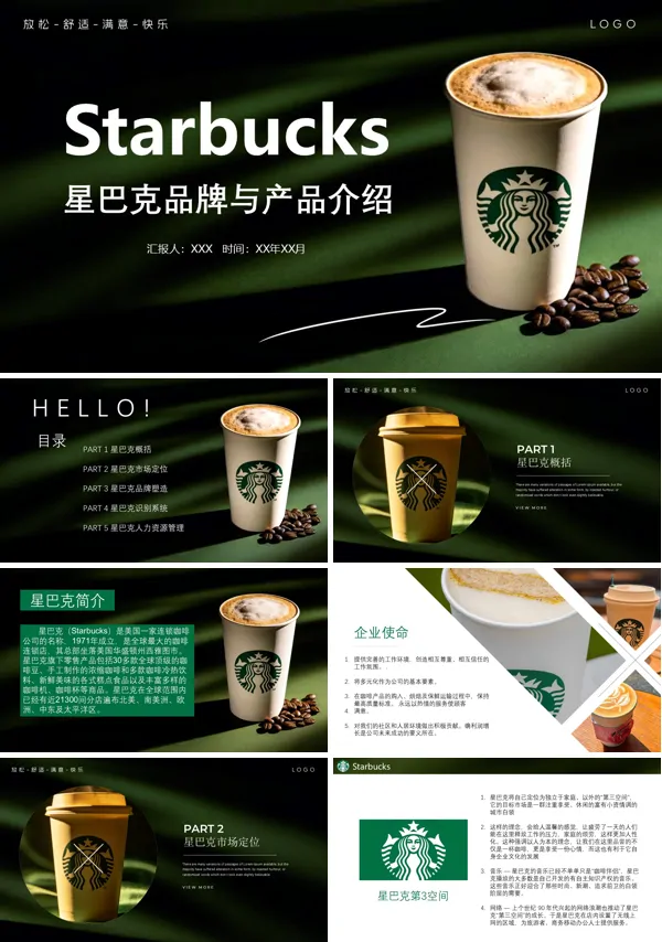 星巴克品牌介紹課件PPT含講稿