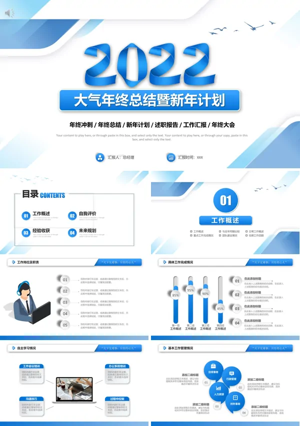新年总结和新年展望2022PPT