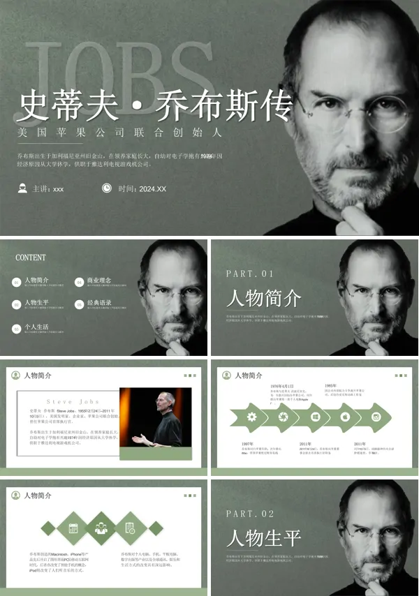 乔布斯个人生平介绍PPT含讲稿
