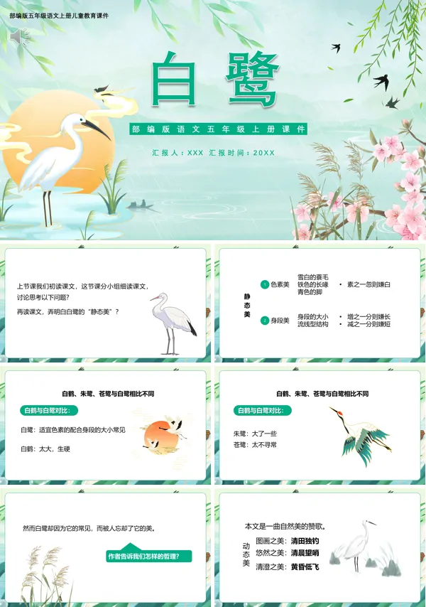 五年级语文上册《白鹭》PPT课件免费下载