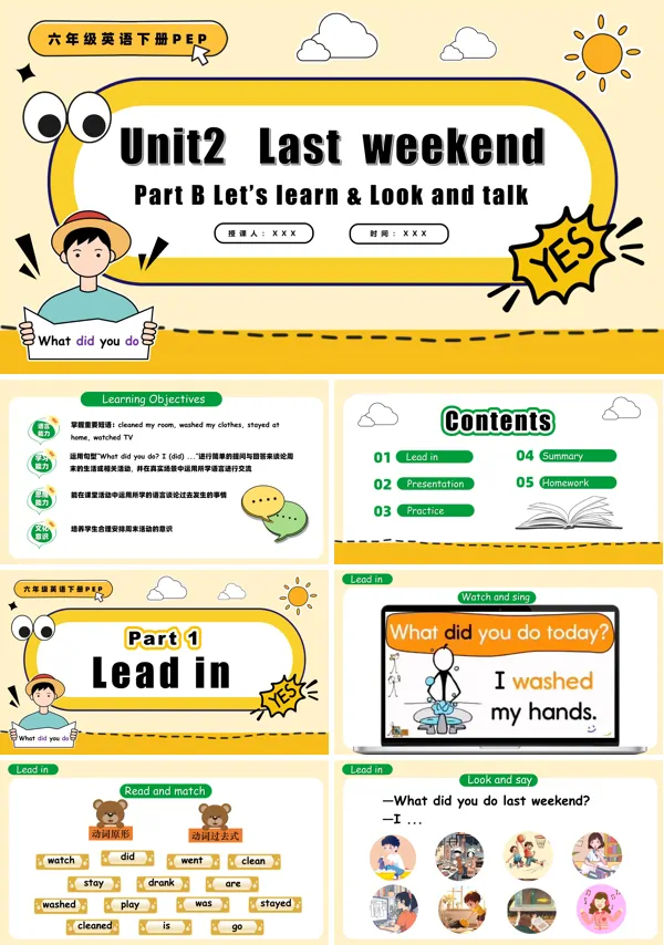 六年级英语下册Unit 2 第3课时Part A Let’s learn Look and talk PPT课件含教案