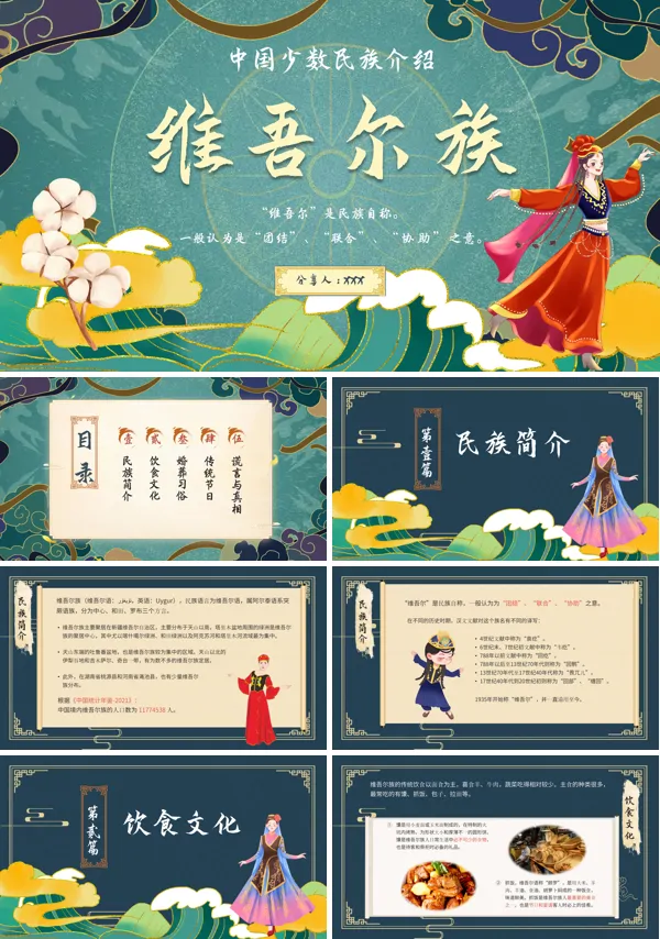 维吾尔族介绍PPT课件免费下载