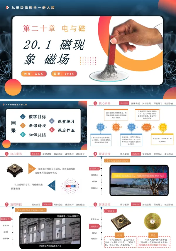 人教九年级物理全一册20.1磁现象磁场PPT课件含教案