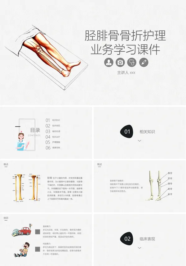 胫腓骨骨折护理业务学习课件PPT模板
