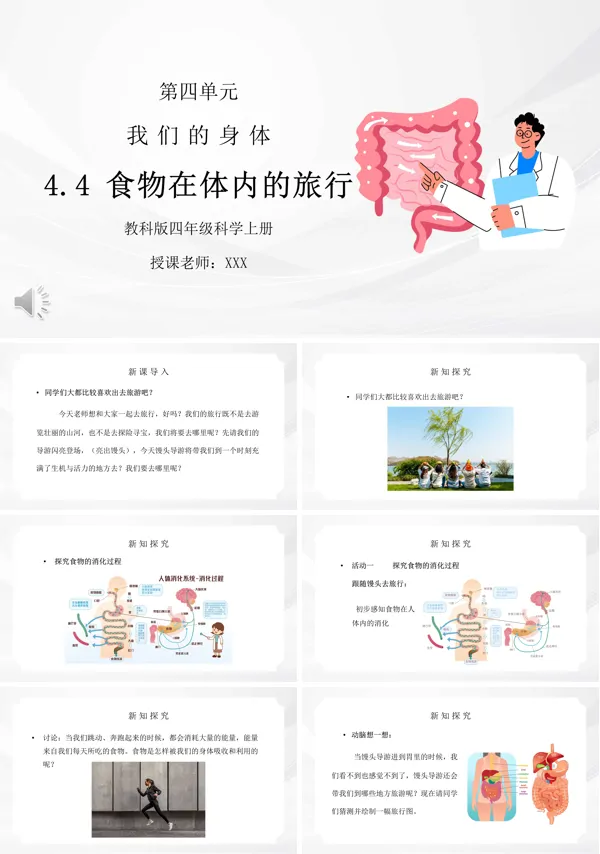 食物在身体里的旅行小学科学PPT课件