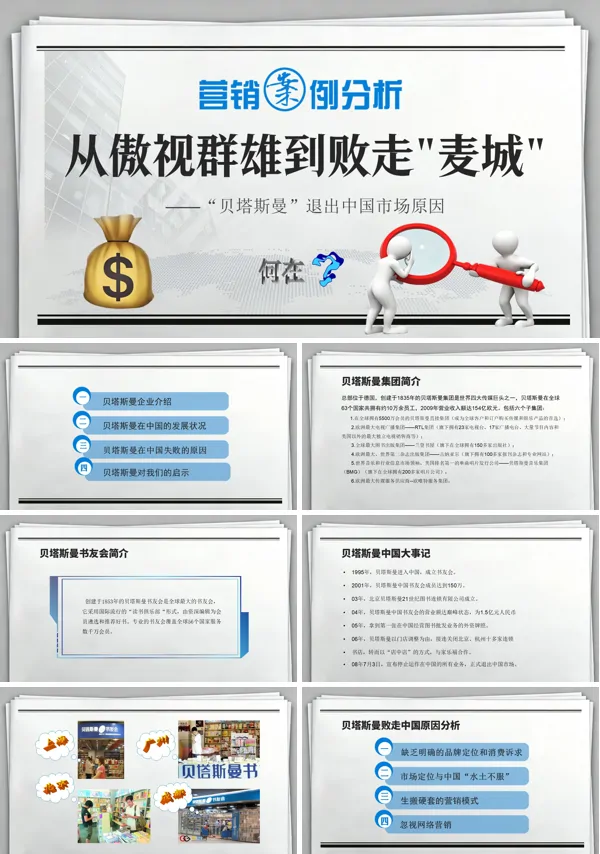贝塔斯曼退出中国市场案例分析PPT课件模板含讲稿