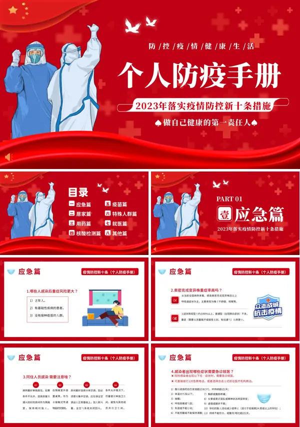 疫情防控新十条个人防疫手册PPT课件