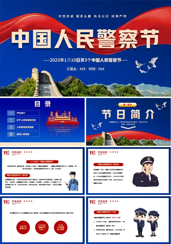 中国人民警察节节日介绍PPT