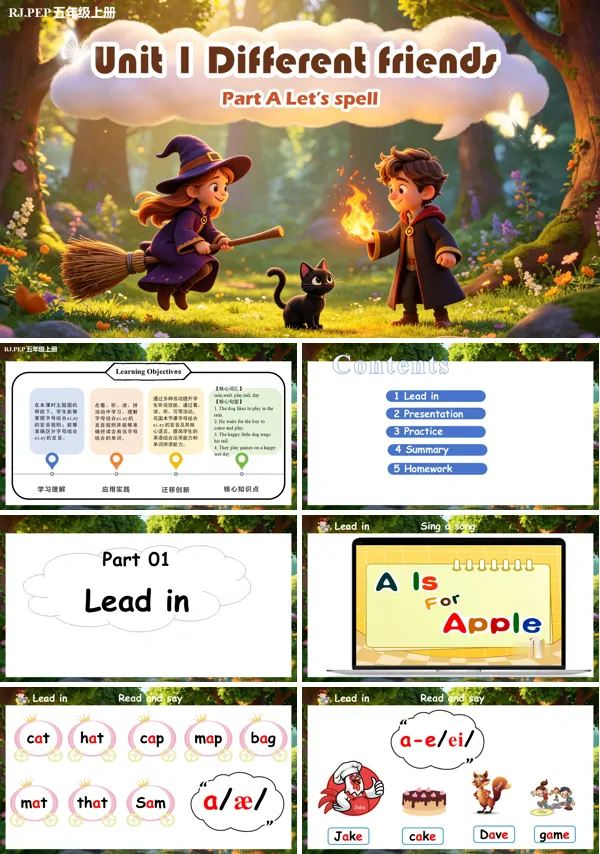Unit 1 第3课时《Part A Let's spell》五年级英语上册人教PEP ppt课件(教案)