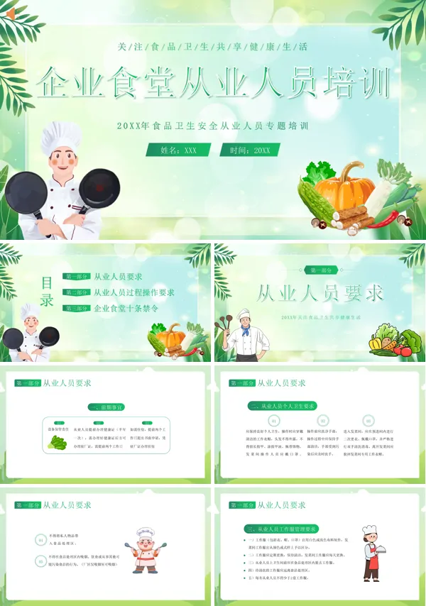 食品操作流程食堂从业人员培训PPT课件