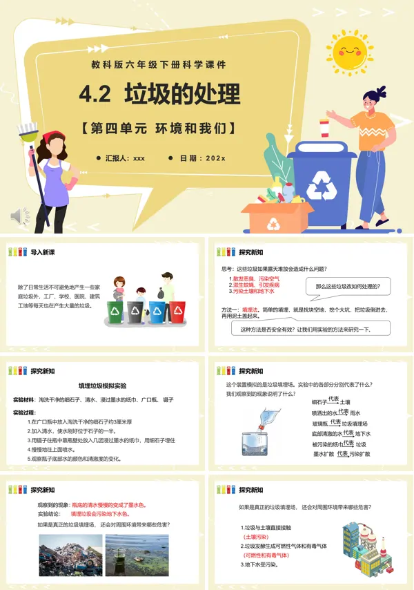 垃圾的处理课件PPT模板